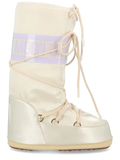 Moon Boot Unisex Insulated Lace-up Snow Boots In Ivory