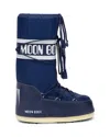 Moon Boot Padded Knee High Platform Waterproof Boots In Blue