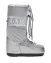 Moon Boot Icon Glace Satin Mid-calf Boots In Silver