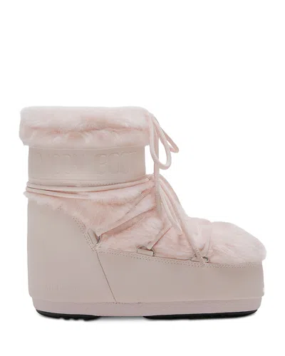 Moon Boot Unisex Mb Icon Low Faux Fur Boots In Pink