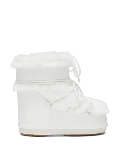 Moon Boot Unisex Mb Icon Low Faux Fur Boots In White