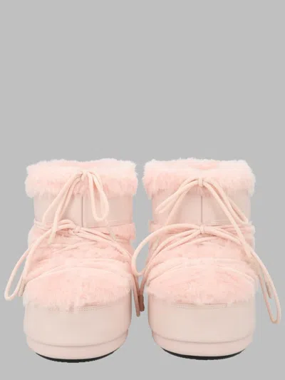 Moon Boot Unisex Mini Boots In Pink-accent Style