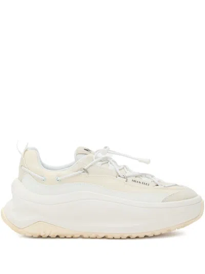 MOON BOOT WATER-RESISTANT WHITE SNEAKERS WITH SOLE