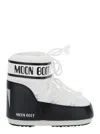Moon Boot White Logo Boots In Black