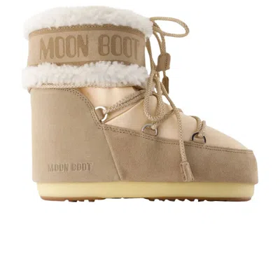 Pre-owned Moon Boot Wmns Icon Pearly Plus Boot Low 'pale Peach Sand' | Tan | Women's Size 42