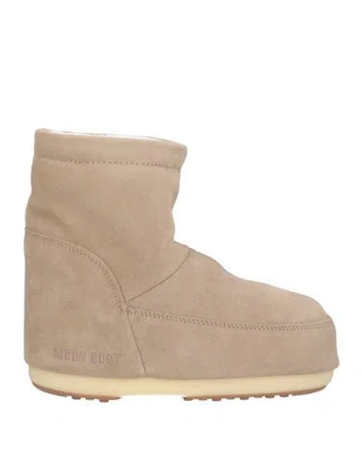 Moon Boot Woman Ankle Boots Beige Size 5.5-7 Leather