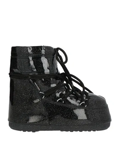 Moon Boot Woman Ankle Boots Black Size 5.5-7 Textile Fibers In Multi