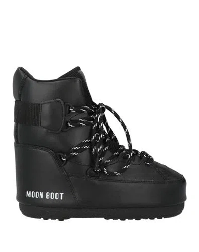 Moon Boot Woman Ankle Boots Black Size 6-7 Textile Fibers