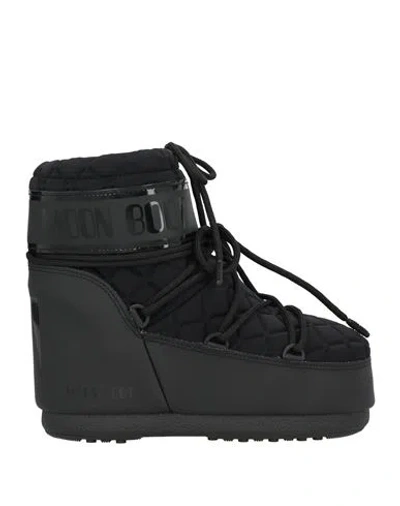 Moon Boot Woman Ankle Boots Black Size 8-9.5 Textile Fibers