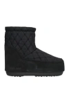 Moon Boot Woman Ankle Boots Black Size 8-9.5 Textile Fibers, Leather