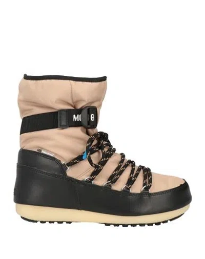 Moon Boot Woman Ankle Boots Blush Size 7 Textile Fibers In Pink