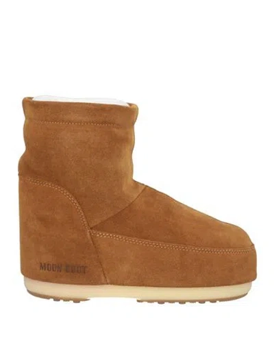 MOON BOOT MOON BOOT WOMAN ANKLE BOOTS CAMEL SIZE 8-9.5 LEATHER