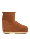 Moon Boot Woman Ankle Boots Camel Size 5.5 Leather In Beige