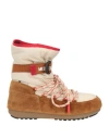 Moon Boot Woman Ankle Boots Camel Size 6 Soft Leather In Beige