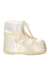 Moon Boot Woman Ankle Boots Ivory Size 10-11.5 Textile Fibers In White