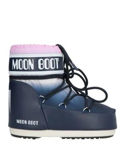 Moon Boot Woman Ankle Boots Midnight Blue Size 8-9.5 Textile Fibers