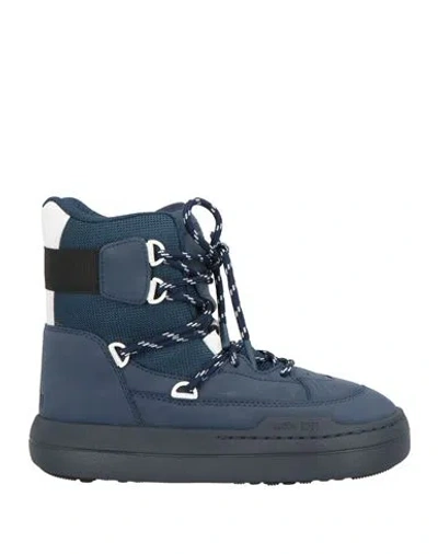 Moon Boot Woman Ankle Boots Navy Size 7 Textile Fibers In Blue