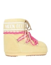 Moon Boot Woman Ankle Boots Pastel Yellow Size 8-9.5 Leather In Yellow