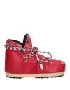 Moon Boot Woman Ankle Boots Red Size 6-7 Textile Fibers In Red
