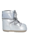Moon Boot Woman Ankle Boots Silver Size 5.5-7 Textile Fibers In Silber