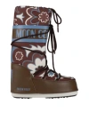 Moon Boot Woman Boot Brown Size 8-9.5 Textile Fibers, Synthetisches Material In Brown