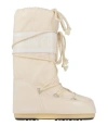 Moon Boot Woman Boot Cream Size 8-8.5 Textile Fibers, Synthetisches Material In White