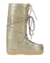 Moon Boot Woman Boot Gold Size 8-9.5 Synthetisches Material In Gold