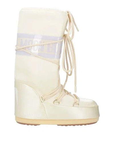 Moon Boot Woman Boot Ivory Size 4.5-7 Textile Fibers In White