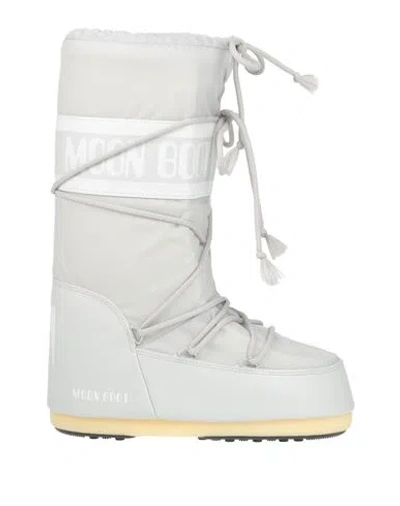 Moon Boot Woman Boot Light Grey Size 8-9.5 Textile Fibers In White