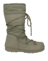 Moon Boot Woman Knee Boots Military Green Size 7 Textile Fibers In Green