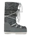 Moon Boot Woman Boot Silver Size 4.5-7 Textile Fibers In Gray