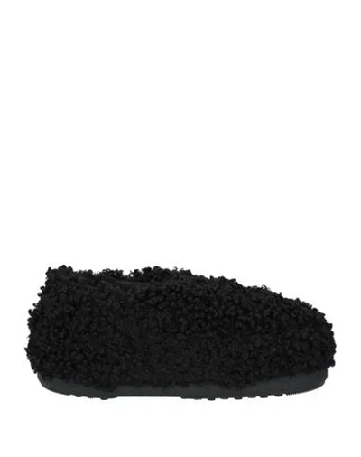 MOON BOOT MOON BOOT WOMAN LOAFERS BLACK SIZE 6-7 TEXTILE FIBERS