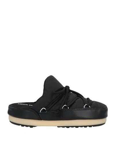 MOON BOOT MOON BOOT WOMAN MULES & CLOGS BLACK SIZE 4.5-5.5 TEXTILE FIBERS