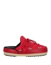 Moon Boot Nylon Mules W/ Laces In Red