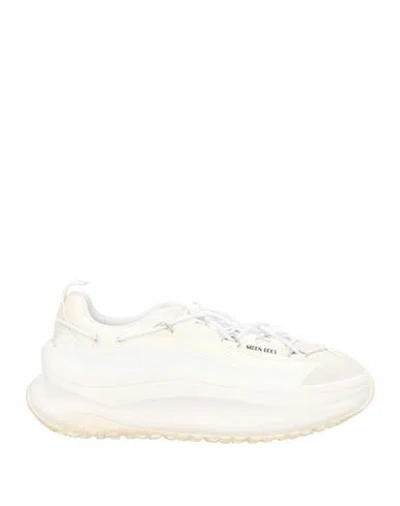 Moon Boot Woman Sneakers Ivory Size 6 Leather, Textile Fibers In White