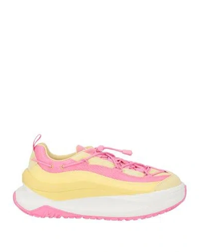 Moon Boot Woman Sneakers Pastel Yellow Size 8 Leather, Textile Fibers In Multi