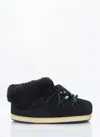 Moon Boot Mule Suede Beads Boots And Ankle Boots In Black