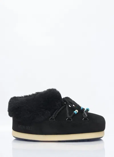 Moon Boot Women Beads Suede Mules In Black