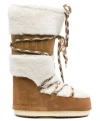 Moon Boot Icon Shearling And Suede Snow Boots In Whisky,off White