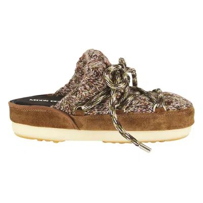 Moon Boot Women's Full Moon Wool Mules In Sigaro In Brown
