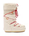 Moon Boot Icon Faux-fur Beads Boots And Ankle Boots In Cream