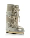 Moon Boot Moonboot Metallic Boots With Lace-up Design In Platinum