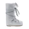 Moon Boot Icon Glitter Knee-high Boots In Silver