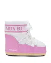 Moon Boot Pink & White Icon Low Boots In Pink/white