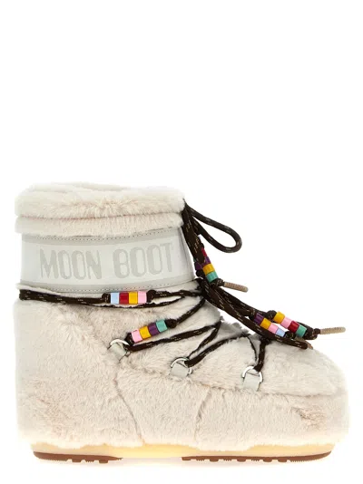 Moon Boot Women 'icon Low Faux-fur Beads' Boots In White