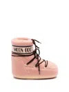 Moon Boot Pink Eco Fur Icon Low Ankle Boots In Pink