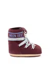 Moon Boot Plum Suede Icon Low Ankle Boots In Red
