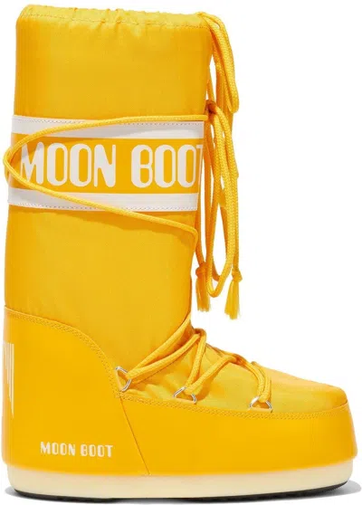 Moon Boot Icon Nylon Snow Boots In Yellow