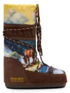 Moon Boot Womens Bronze Com  X Guest In Residence Icon Printed Shell And Suede Boots Eur 35 / 2 Uk In Brown