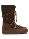 Moon Boot Knit Mini Boots With Non-slip Sole For Women In Brown